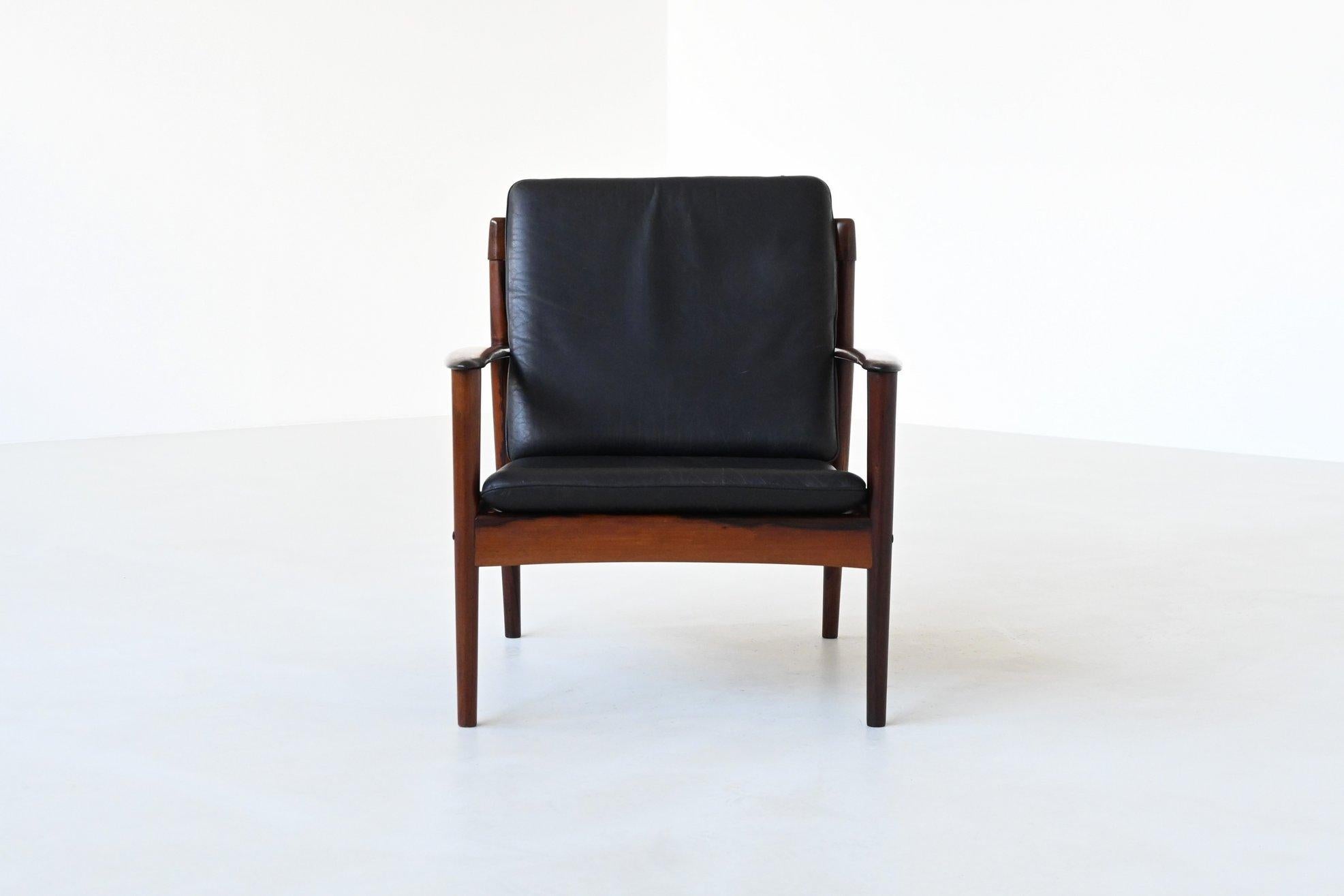 Sillón Grete Jalk 'PJ56' palisandro P. Jepessen Dinamarca 1960 en venta 7