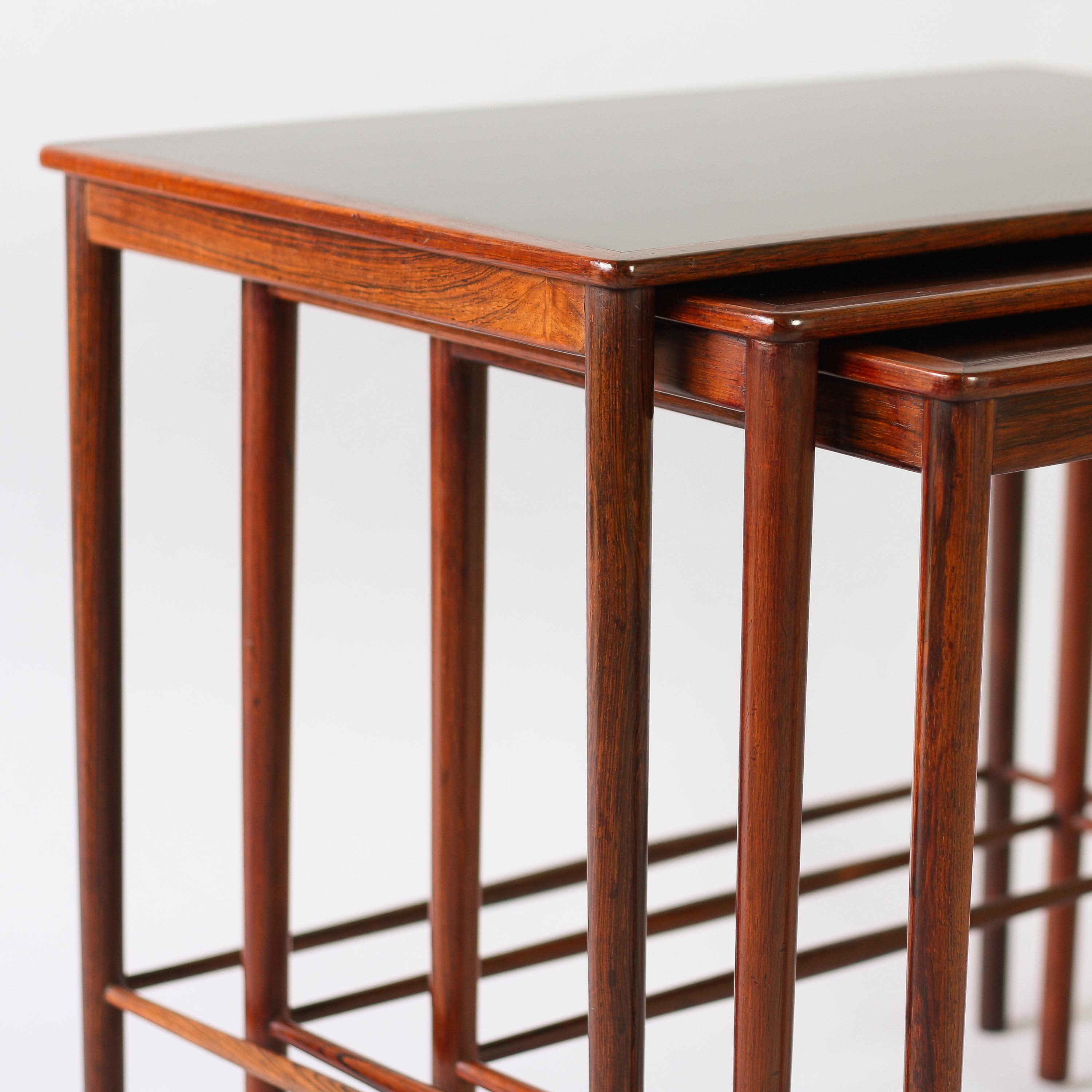 Grete Jalk Rosewood Nesting Tables by Poul Jeppesen, Denmark, 1959 1