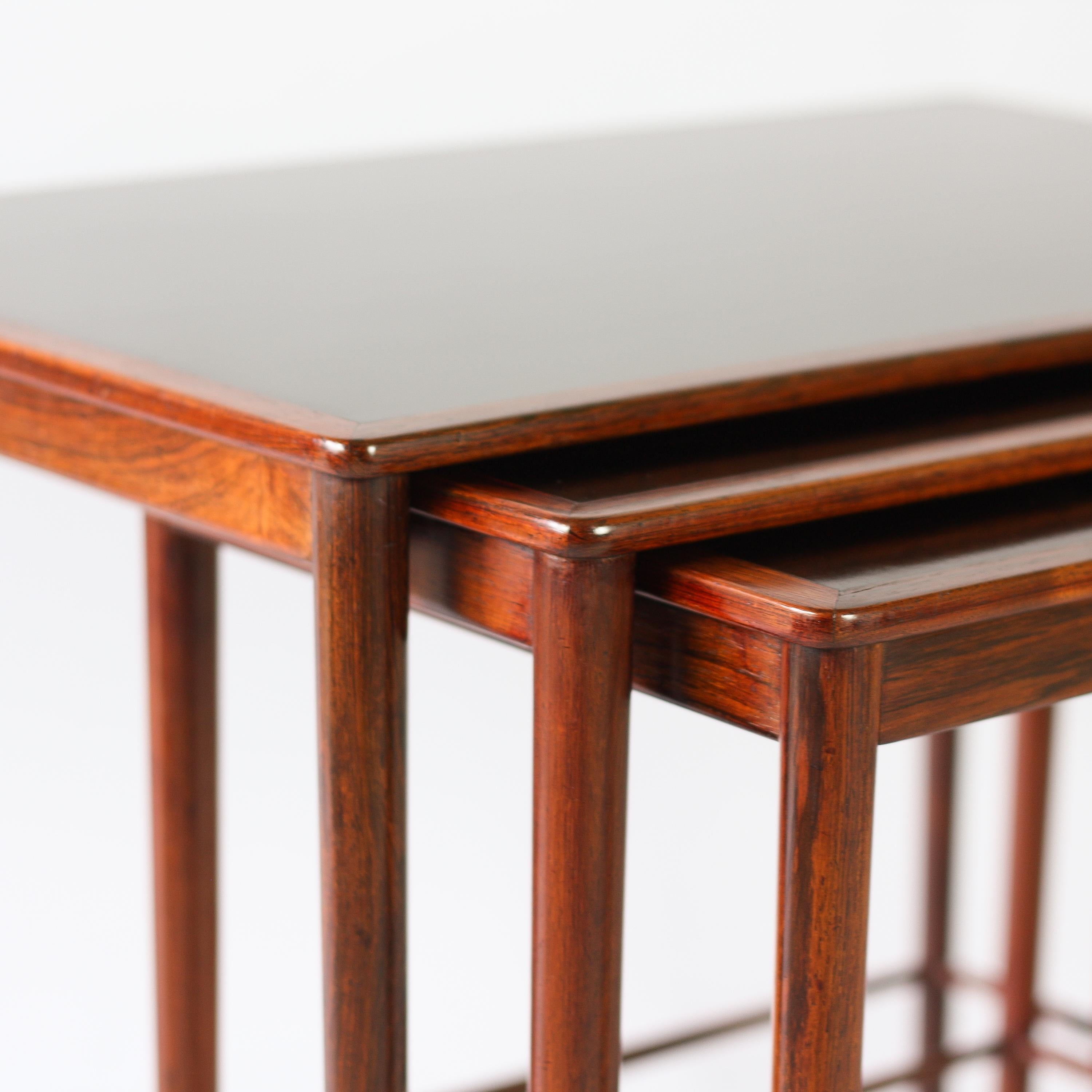 Grete Jalk Rosewood Nesting Tables by Poul Jeppesen, Denmark, 1959 2