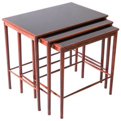 Grete Jalk Rosewood Nesting Tables by Poul Jeppesen, Denmark, 1959