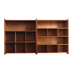 Bibliothèques en teck scandinave au design Modernity du milieu du siècle, années 1950