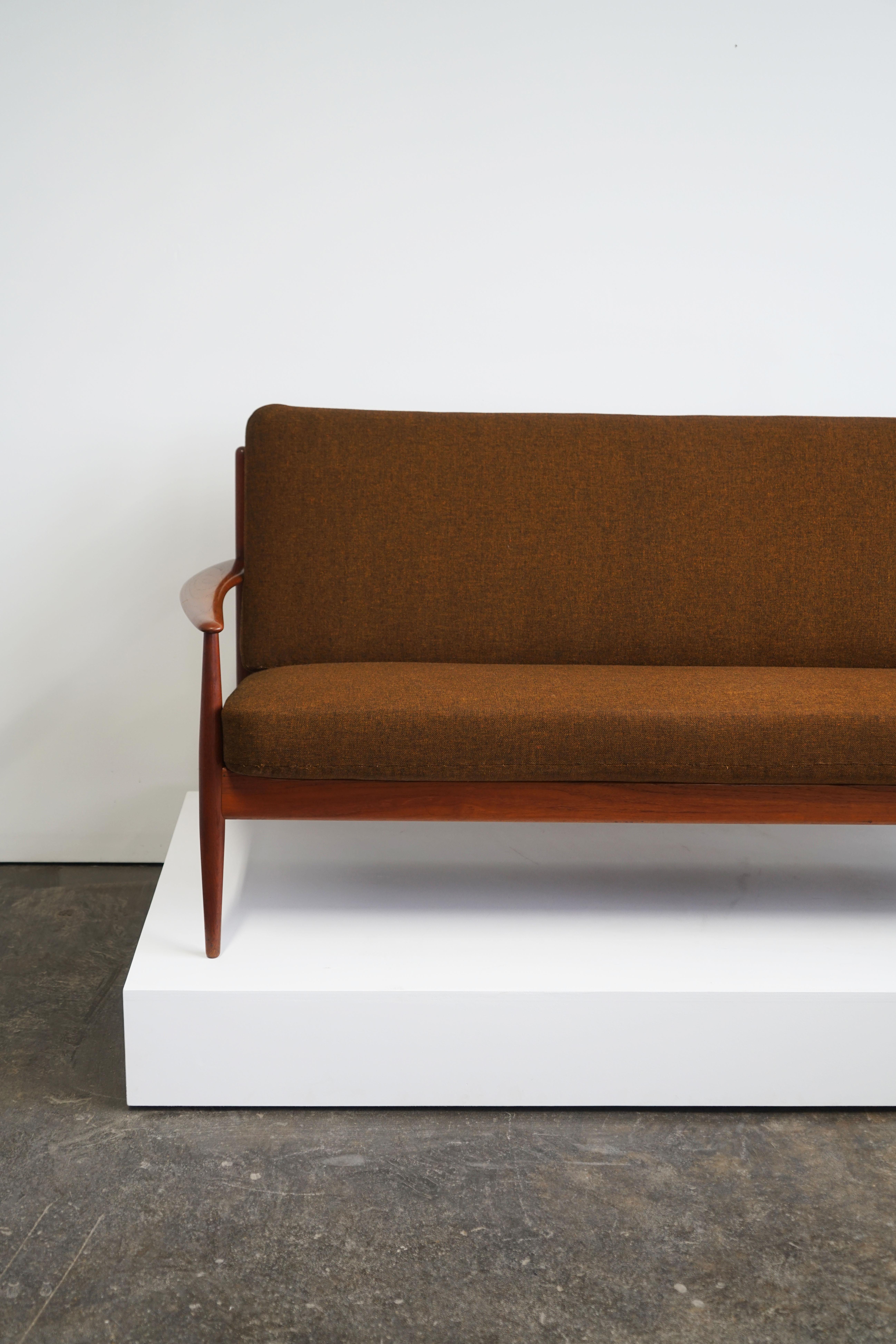 Mid-Century Modern Grete Jalk Sofa in Teak for France & Daverkosen Danish Mid-Century For Sale
