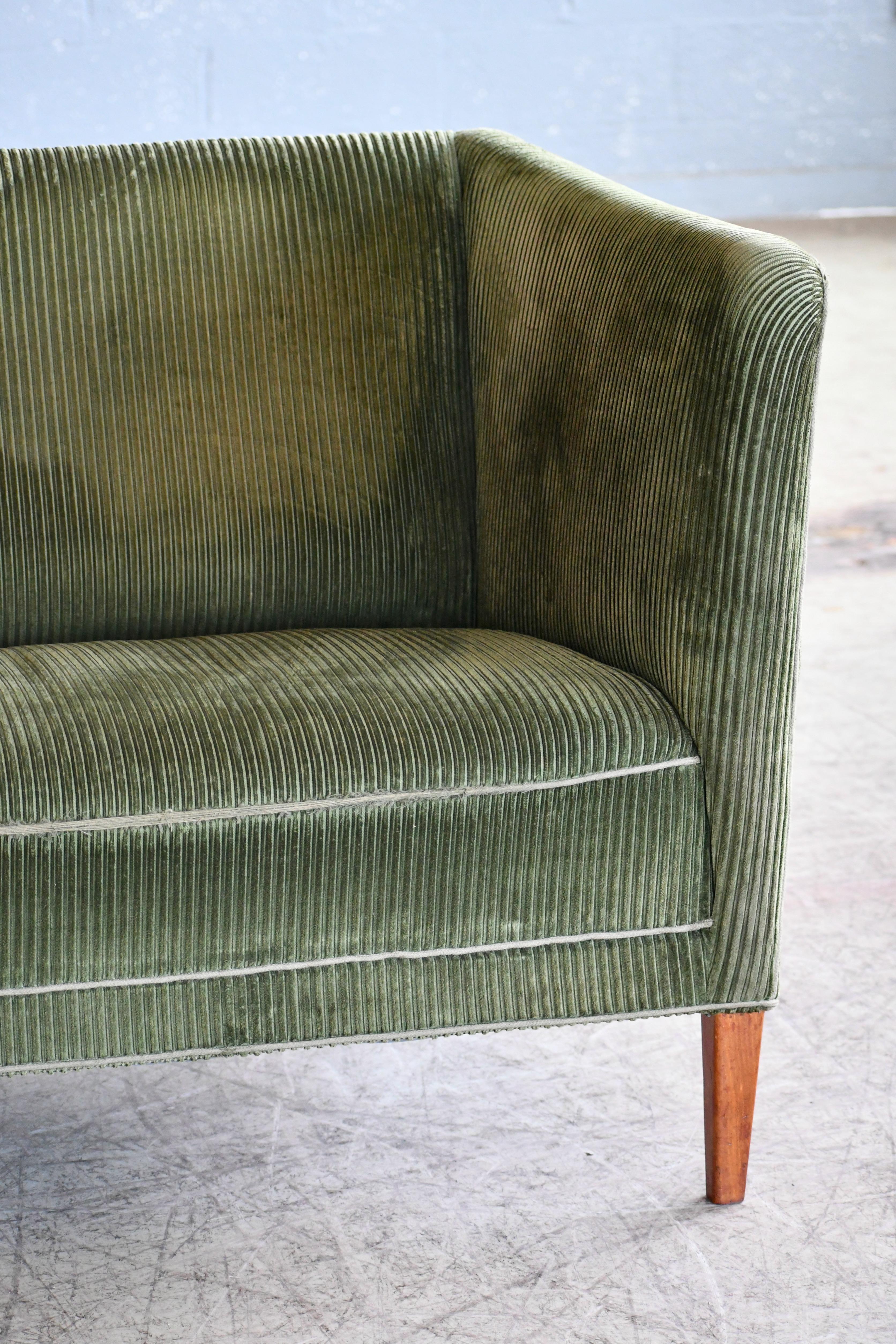 green corduroy couch