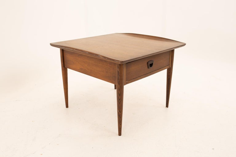 American Grete Jalk Style Lane Mid Century Walnut Side End Table For Sale