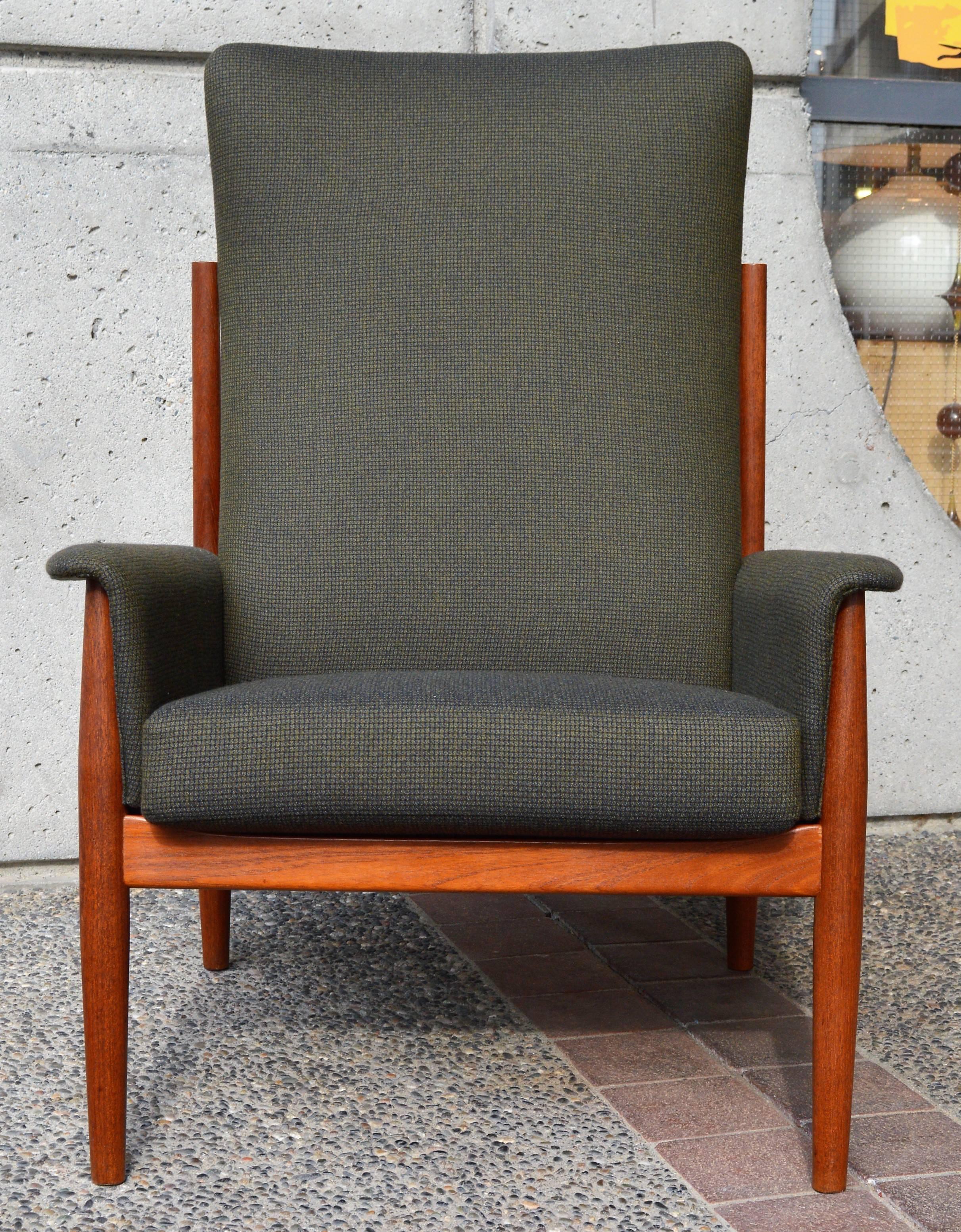 Mid-Century Modern Grete Jalk Tall Back/Wrapped Arm Teak Lounge Chair Model 167 for France & Son