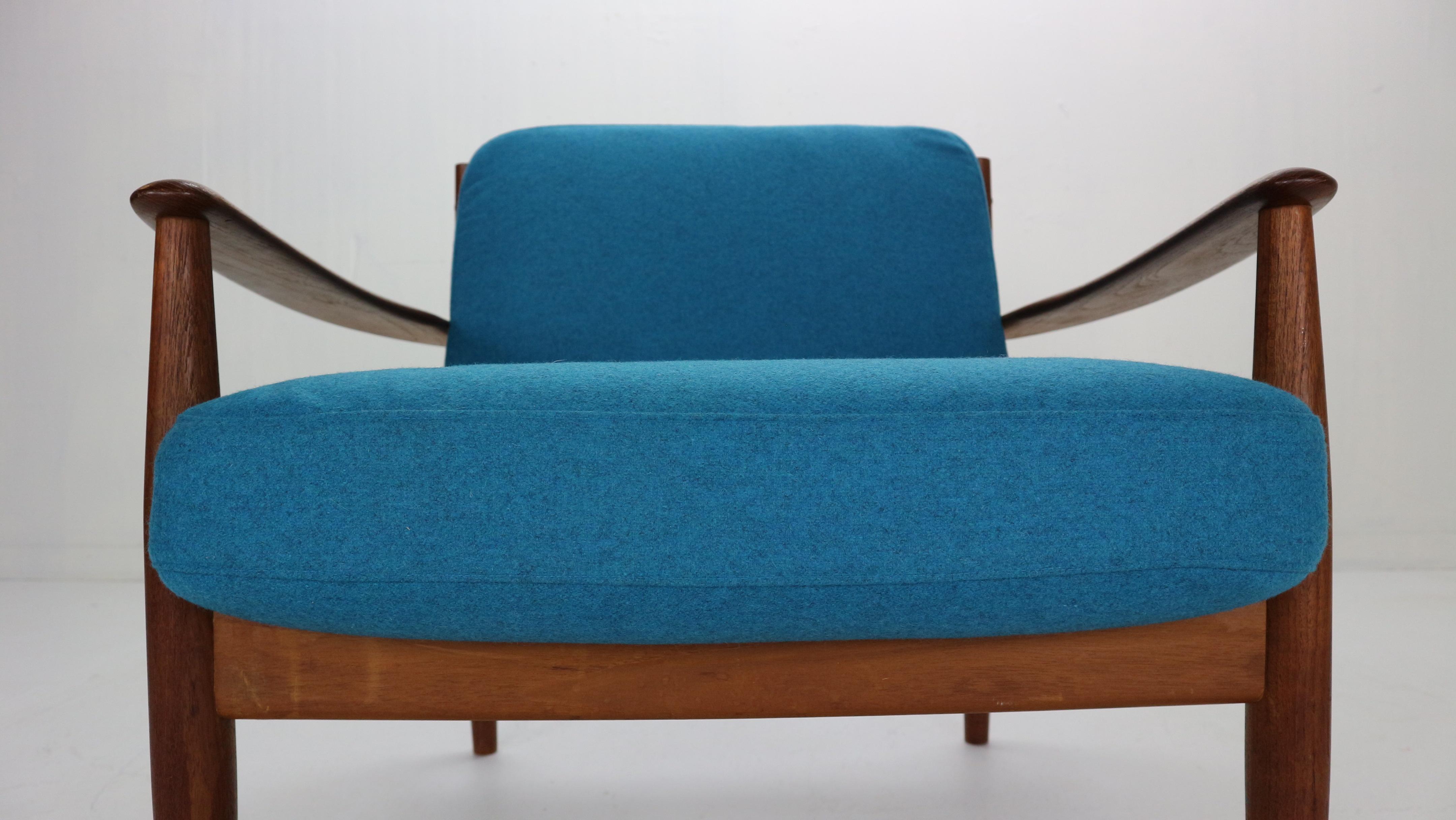  Grete Jalk Teak Lounge Armchair For France & Søn, 1960s, Denmark 6