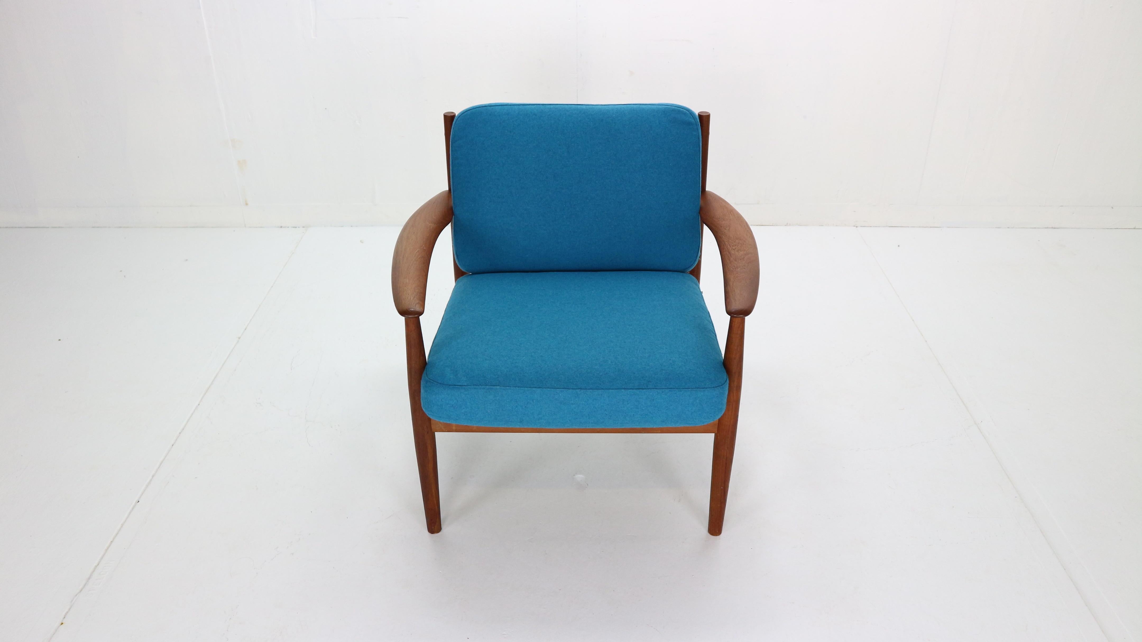 Danish  Grete Jalk Teak Lounge Armchair For France & Søn, 1960s, Denmark