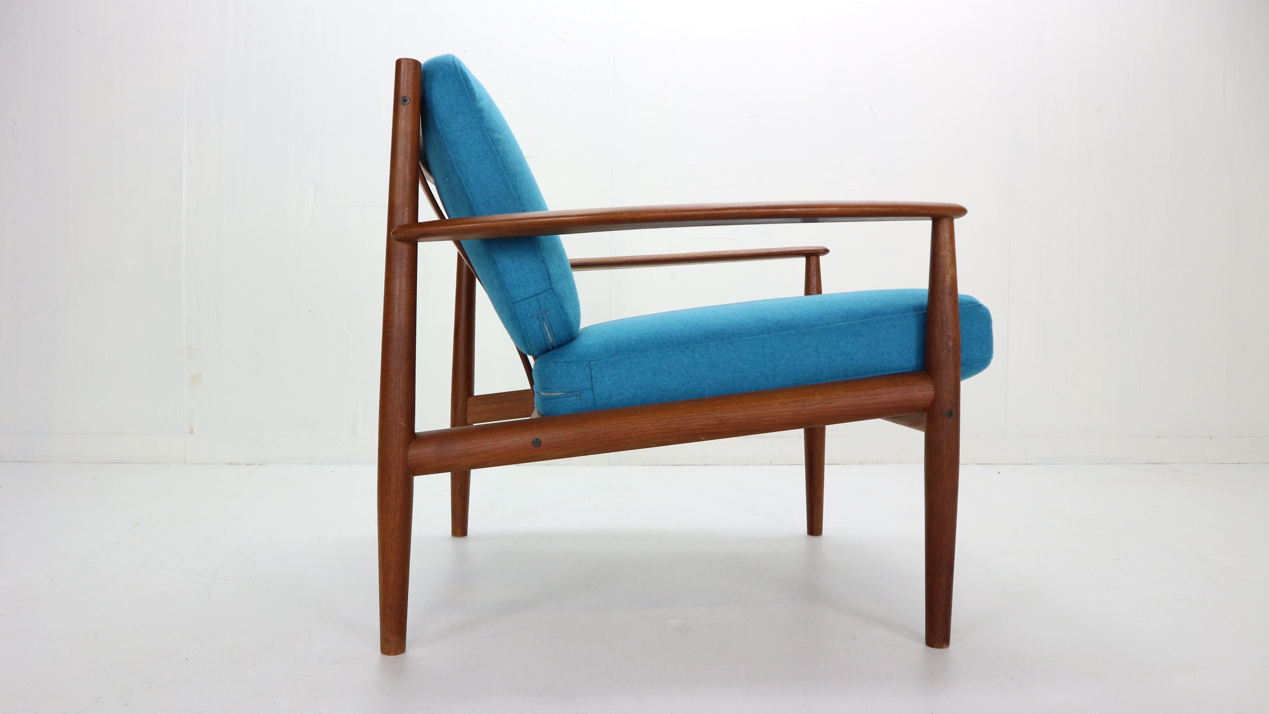 Mid-20th Century  Grete Jalk Teak Lounge Armchair For France & Søn, 1960s, Denmark