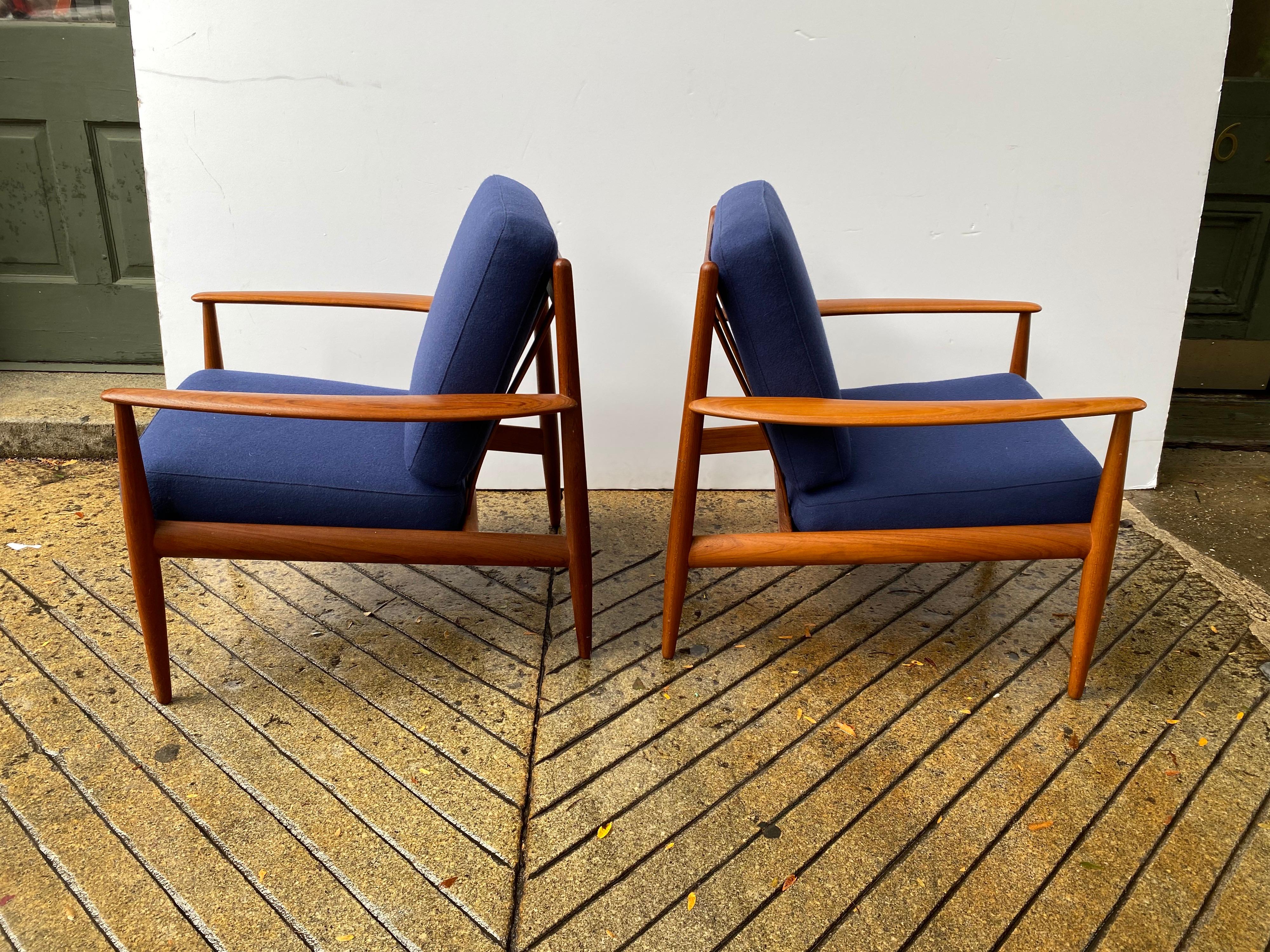 Scandinavian Modern Grete Jalk Teak Lounge Chairs