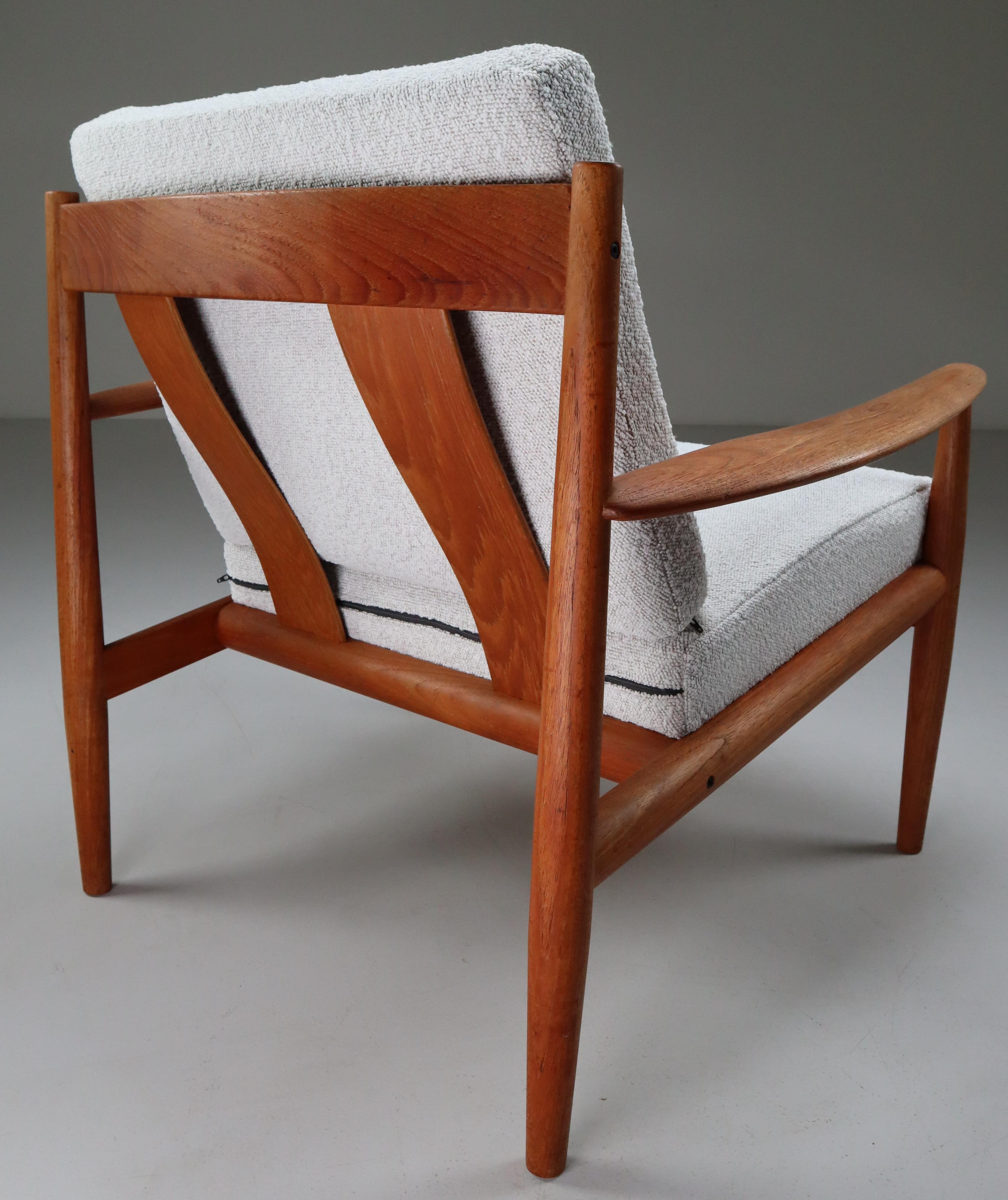Grete Jalk Teak Scandinavian Modern Lounge Chair for France & Søn, 1960s 1