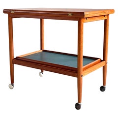 Carrito/mesa de servicio Grete Jalk de teca - P. Jeppesen Möbelfabrik, Dinamarca, década de 1960