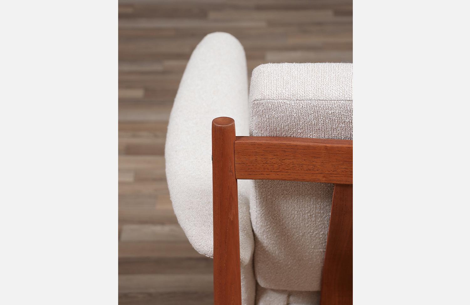 Grete Jalk Teak & Tweed Lounge Chair for France & Søn For Sale 3