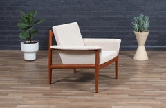 Chaise longue en teck et tweed Grete Jalk pour France & Søn