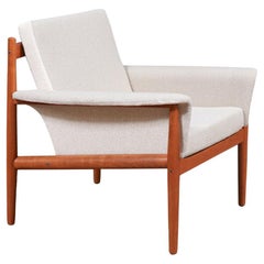 Grete Jalk Teak & Tweed Lounge Chair for France & Søn