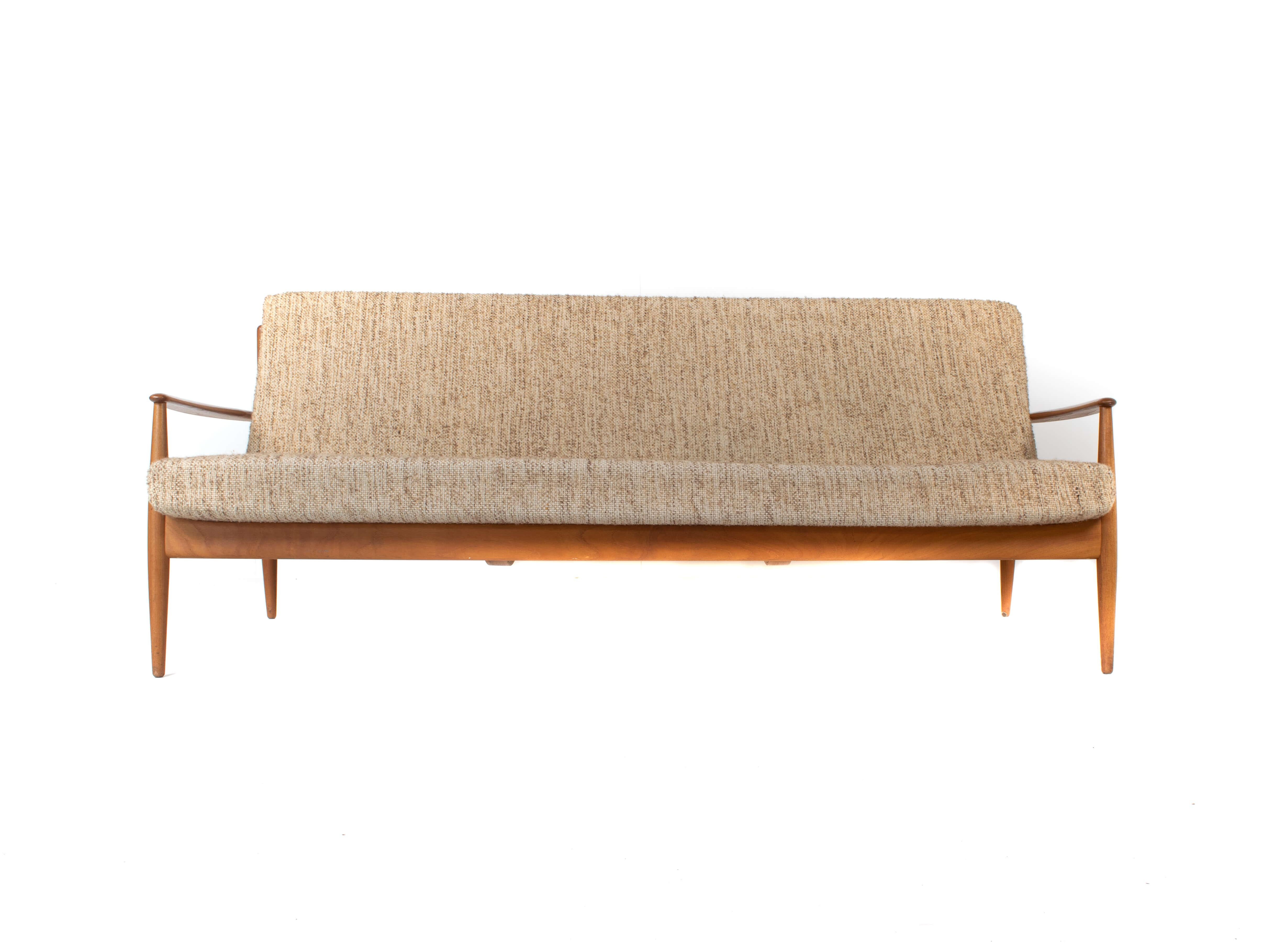 Scandinavian Modern Grete Jalk Three-Seat Sofa for France & Søn, Denmark, 1960s