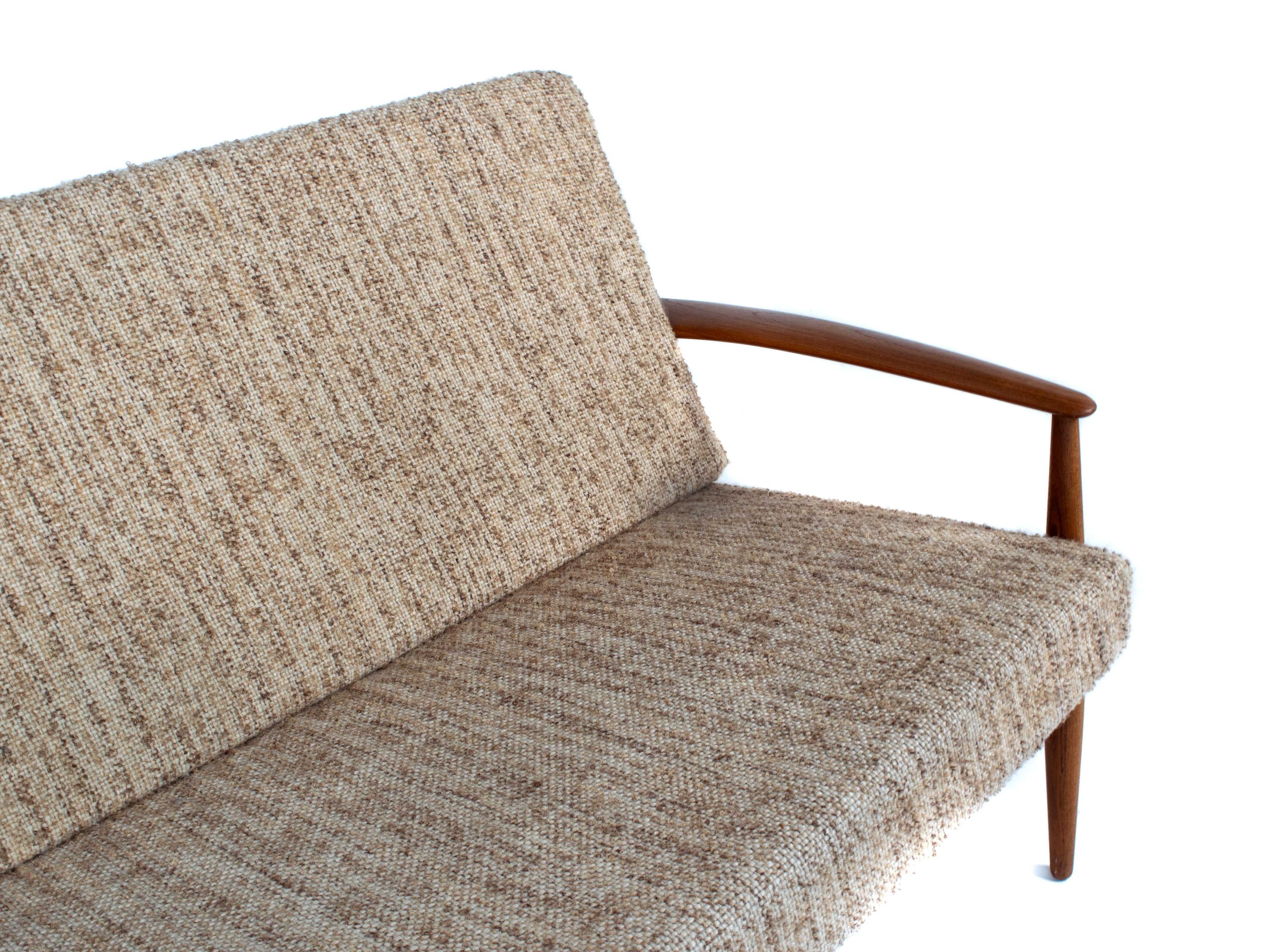 Fabric Grete Jalk Three-Seat Sofa for France & Søn, Denmark, 1960s