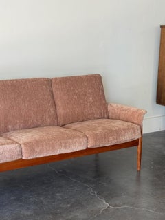 Grete Jalk Three Seater Sofa in Dusty Pink Chenille