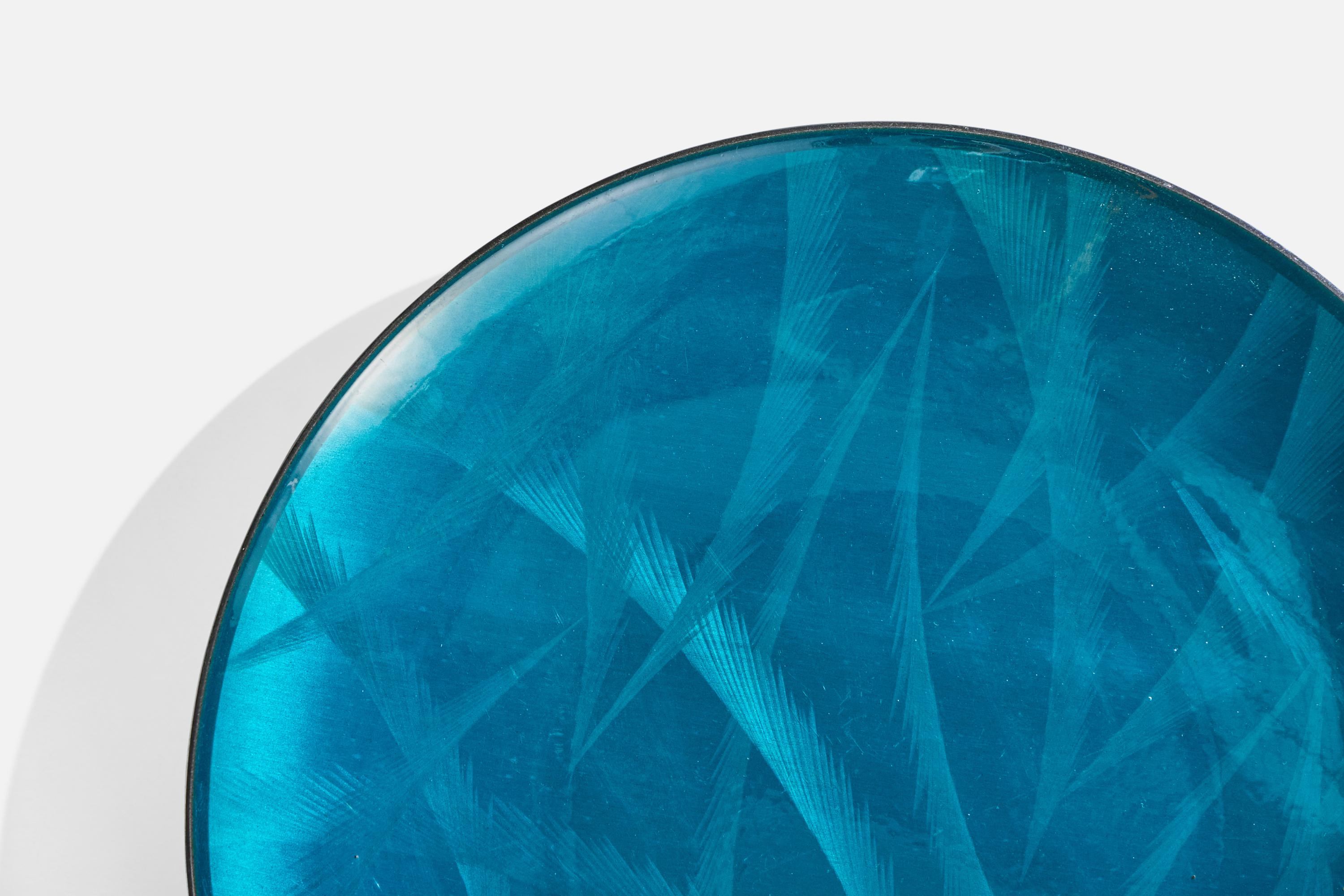Grete Prytz Kittelsen, Dish, Enamel, Steel, Norway, 1950s In Good Condition For Sale In High Point, NC