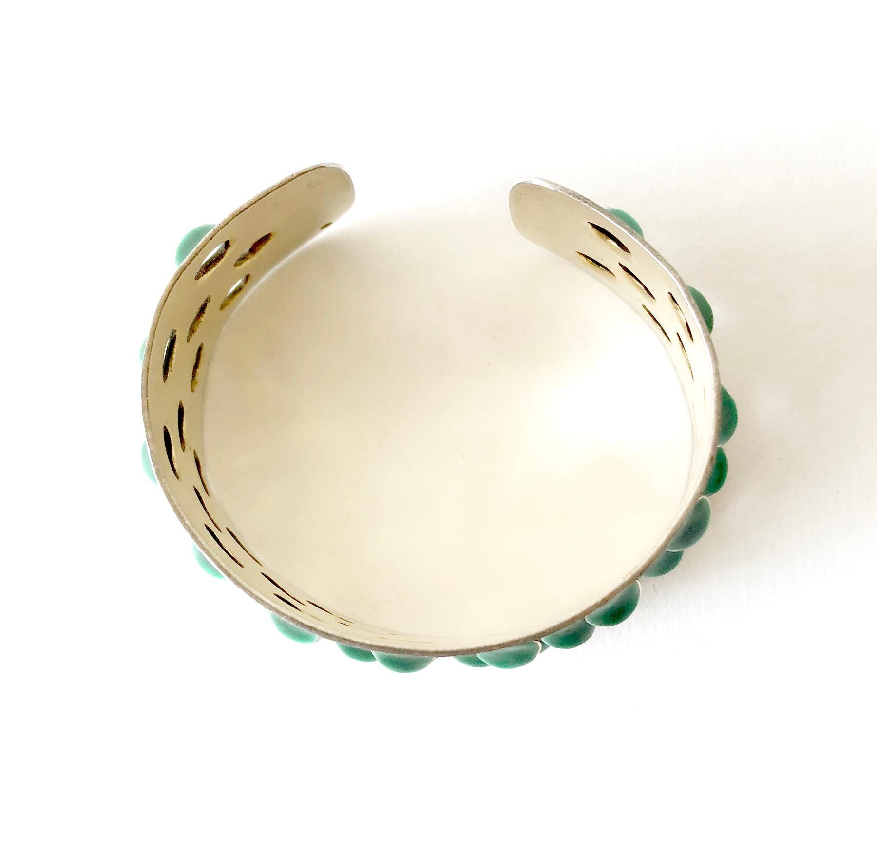 Modernist Grete Prytz Kittelsen for Tostrup Plated Sterling Enamel Norwegian Cuff Bracelet