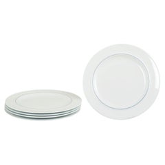Grethe Meyer for Royal Copenhagen. Set of five Blue Line lunch plates in faience