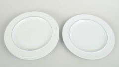 Grethe Meyer for Royal Copenhagen. Set of six Blue Line lunch plates in faience