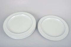 Grethe Meyer, Royal Copenhagen. Set of six Blue Line dinner plates in faience.