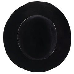 Grevi Crystal Embellished Rabbit Fur Fedora Hat