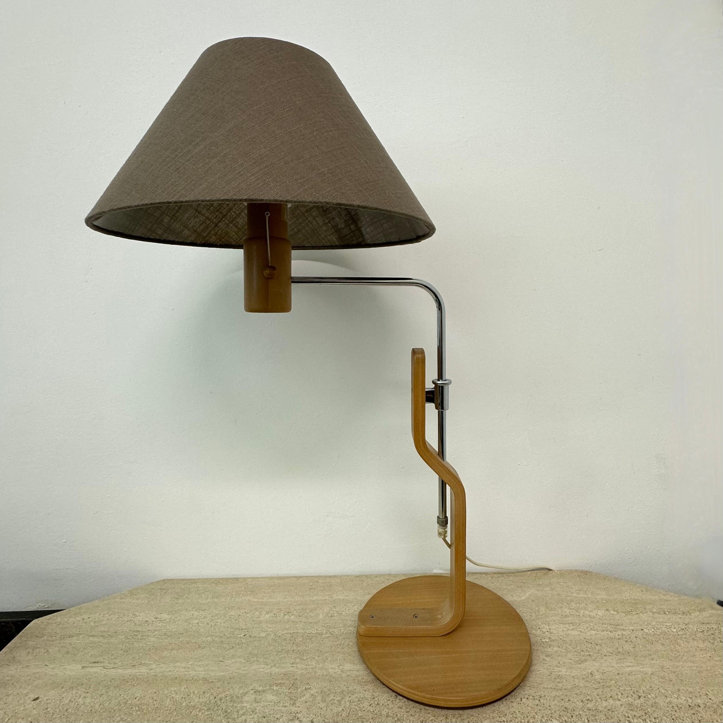 Wood ‘Grevie’ adjustable floor lamp by Lars Bessfelt for Ateljé Lyktan, Sweden 1970s