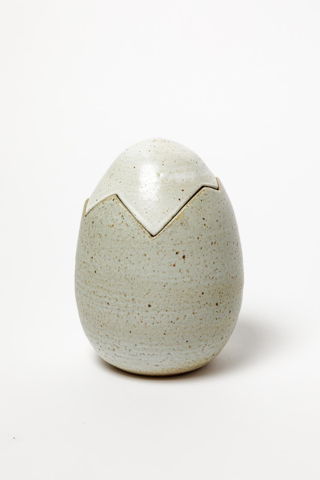 20ième siècle Boîte décorative ou à bijoux en céramique grise du 20e siècle par Yves Marian 1970 5/6 en vente