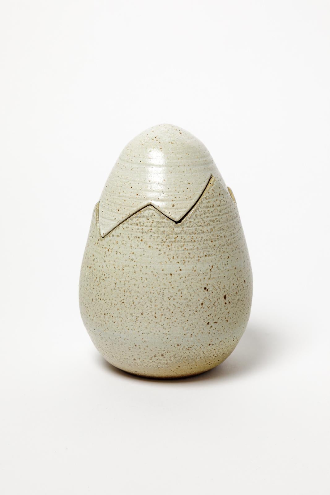 Mid-Century Modern Boîte décorative ou à bijoux en céramique grise du 20e siècle par Yves Marian 1970 6/6 en vente