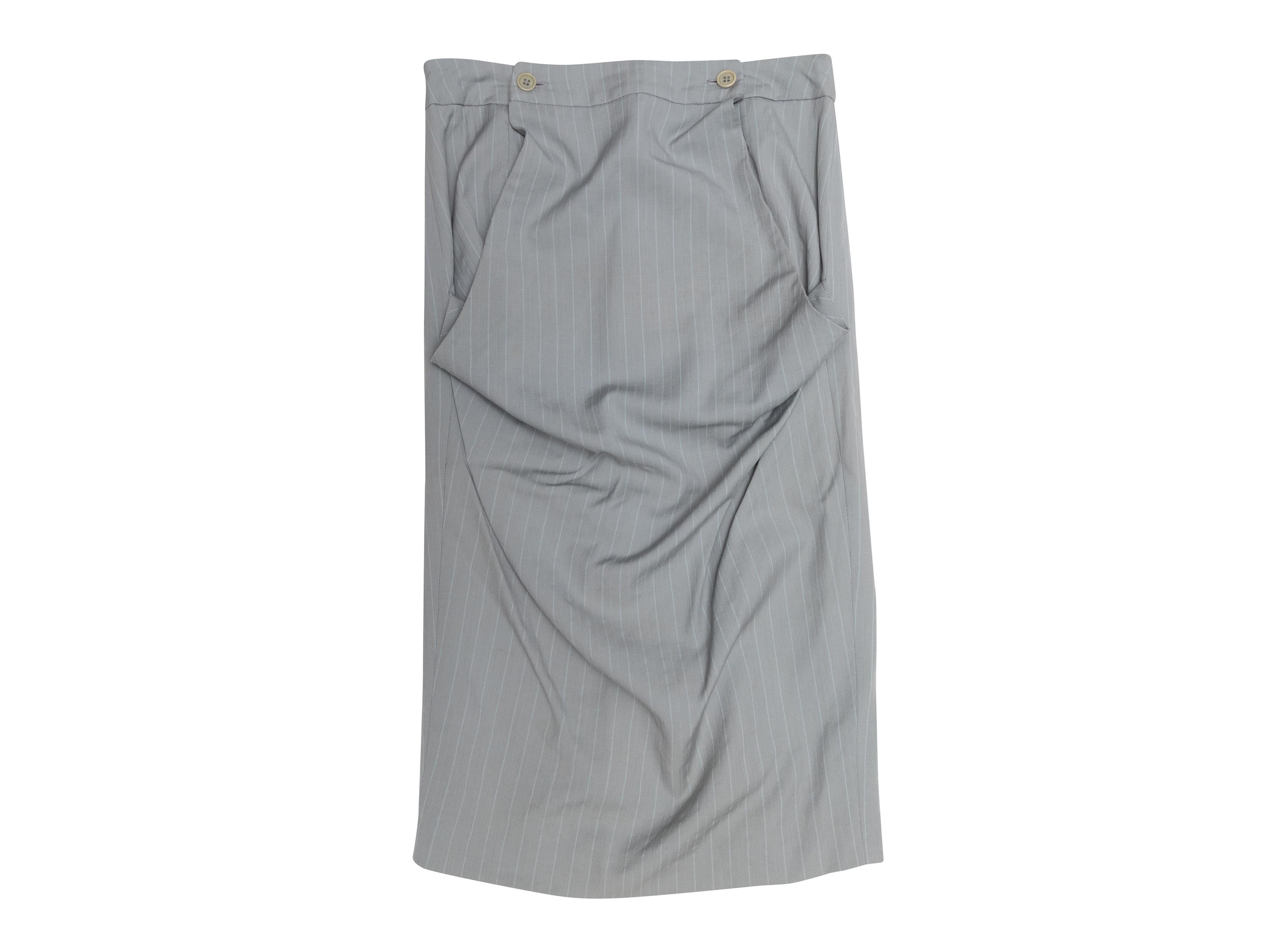 Donna Gonna grigia in lana e misto seta di Alexander McQueen Taglia US XS/S in vendita