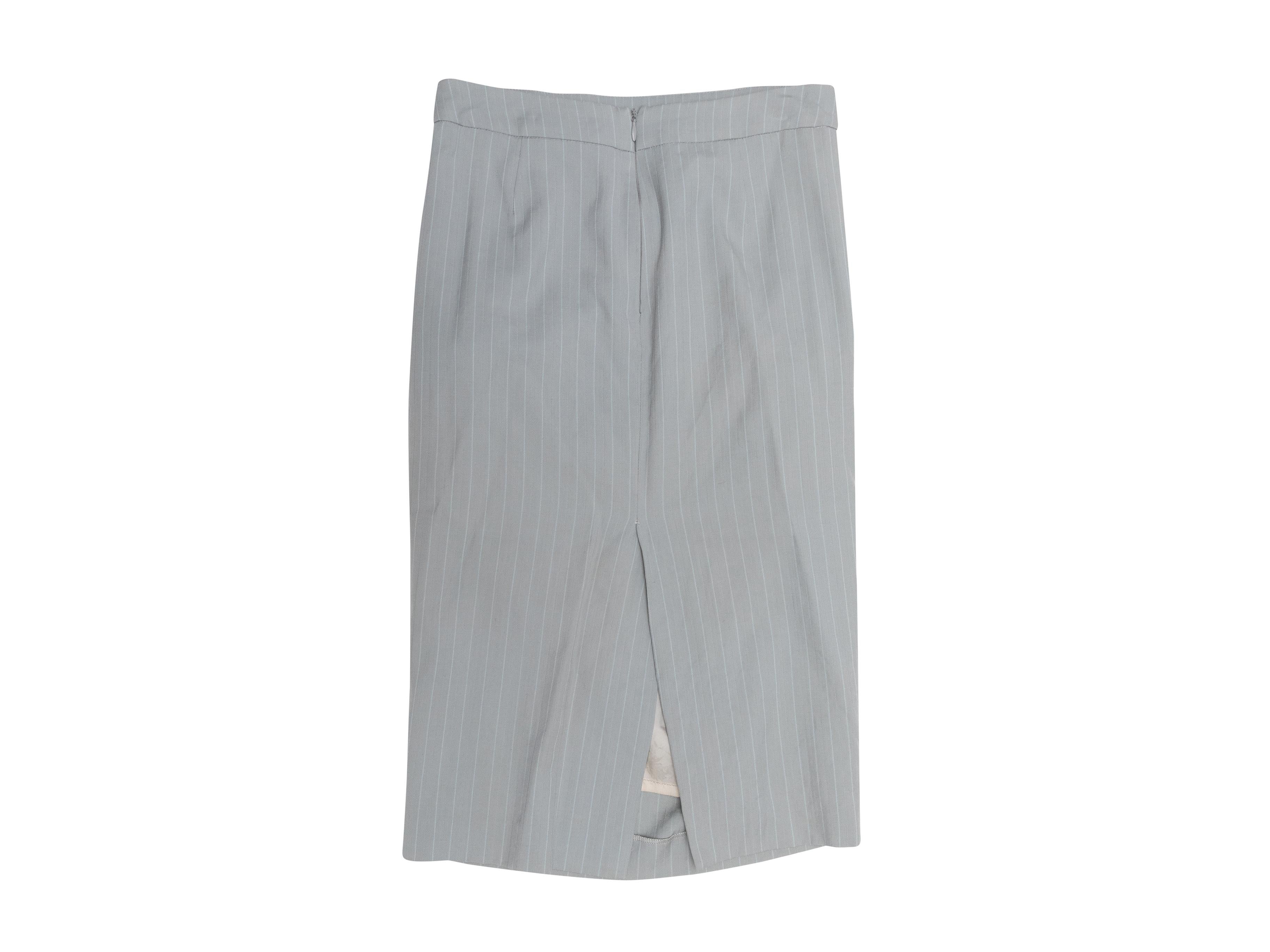 Gonna grigia in lana e misto seta di Alexander McQueen Taglia US XS/S in vendita 1