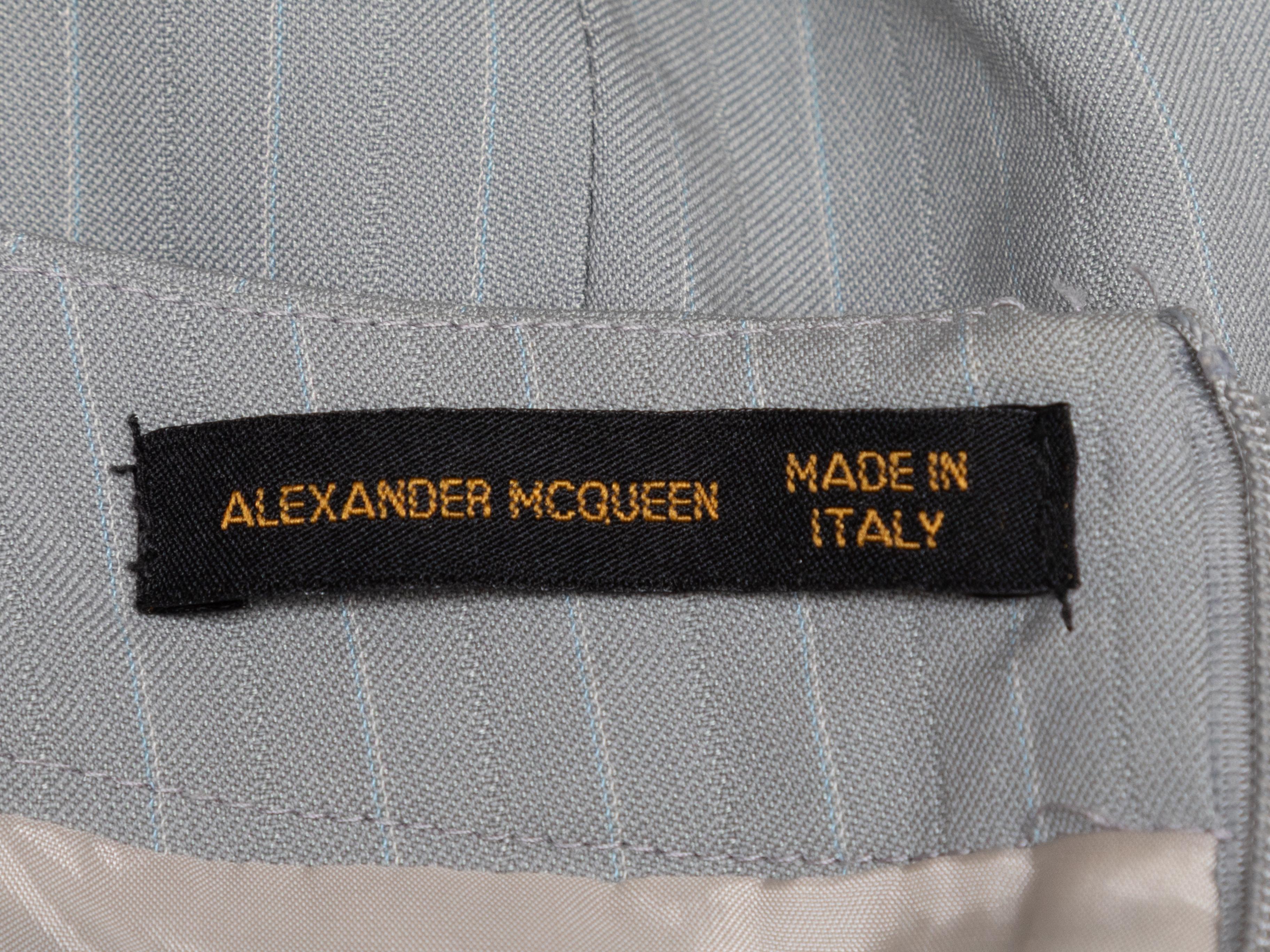 Gonna grigia in lana e misto seta di Alexander McQueen Taglia US XS/S in vendita 2