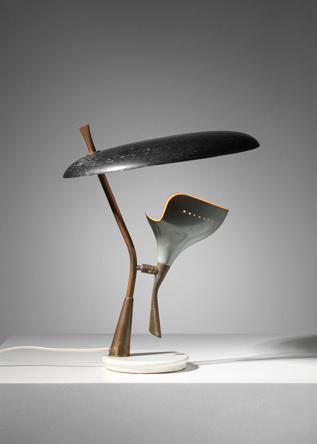 Lampe de table italienne stillux grise et noire des années 60  rare  en vente 2