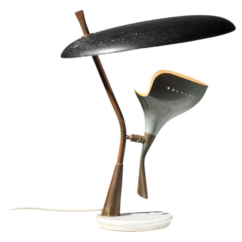 Lampe de table italienne stillux grise et noire des années 60  rare  en vente