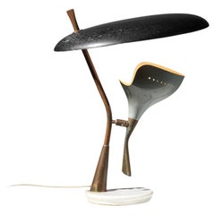 Lampe de table italienne stillux grise et noire des années 60  rare 