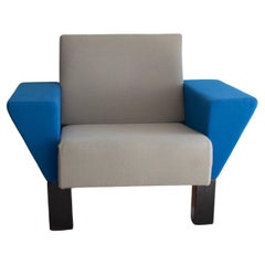 Grey and Blue 1983 Westside Collections Armchair by Ettore Sottsass for Knoll