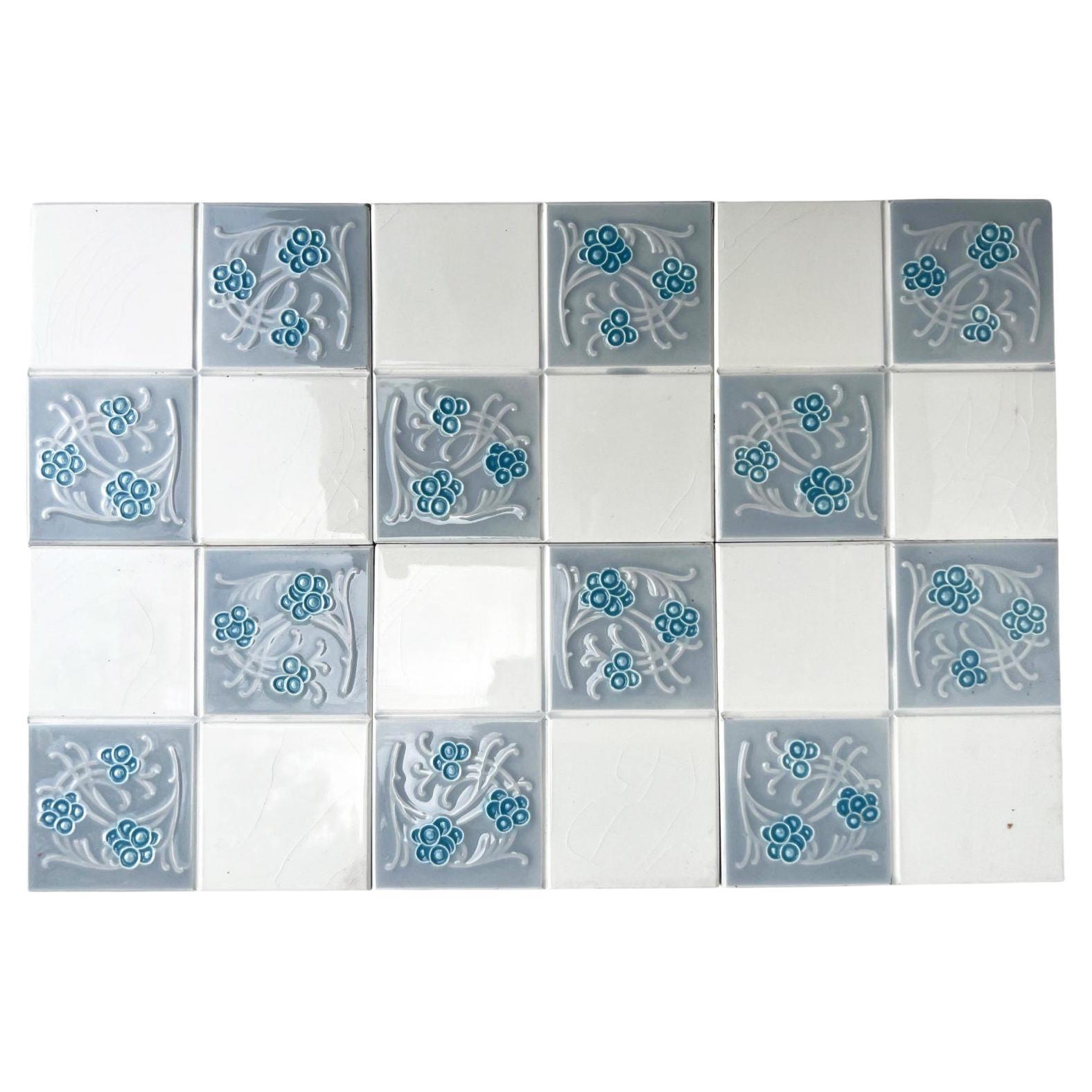 1 of the 6 Art Deco Glazed Relief Tiles by Gilliot, Hemiksem, circa 1920 For Sale at 1stDibs