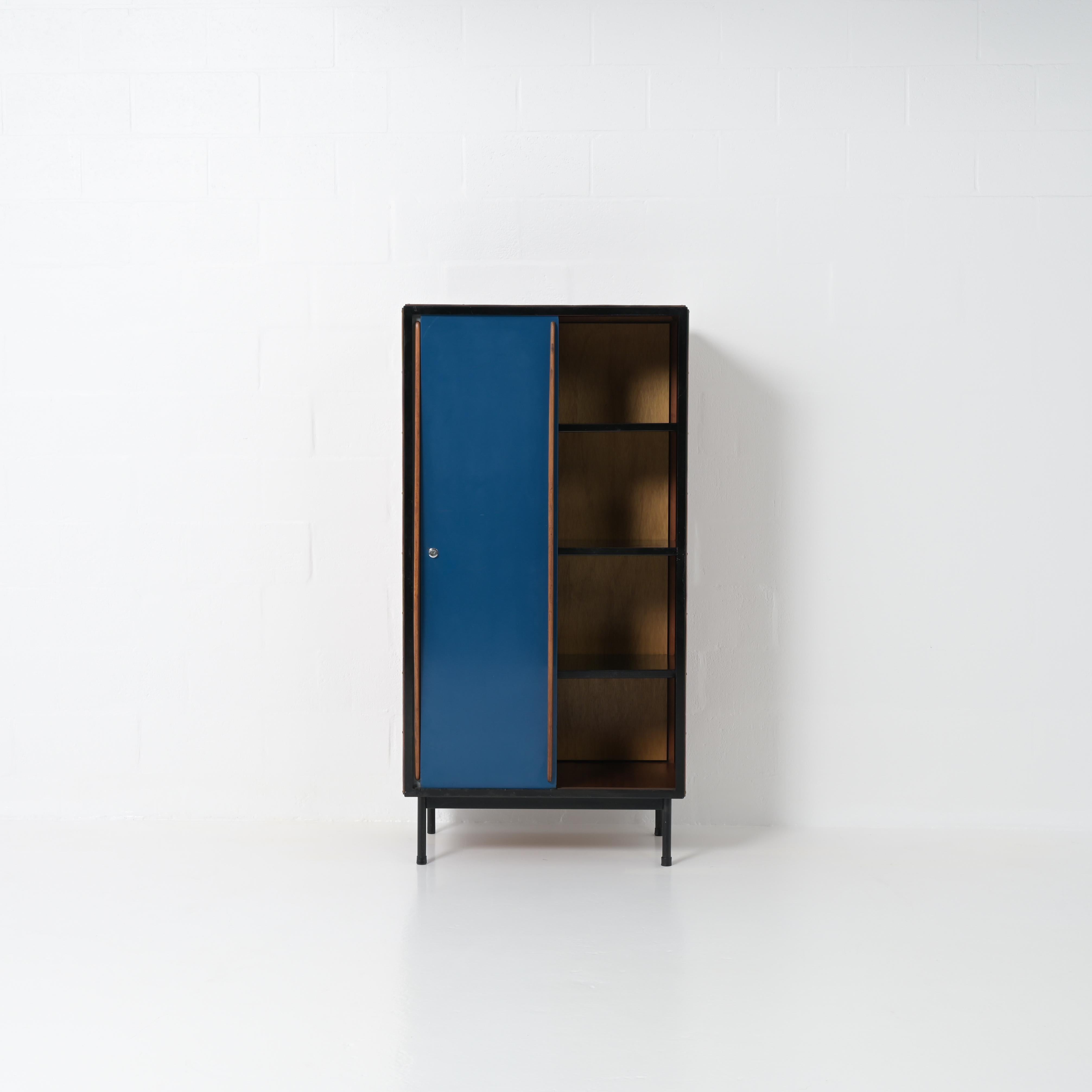 Mid-Century Modern Grey and blue wardrobe by Willy Van Der Meeren for Tubax
