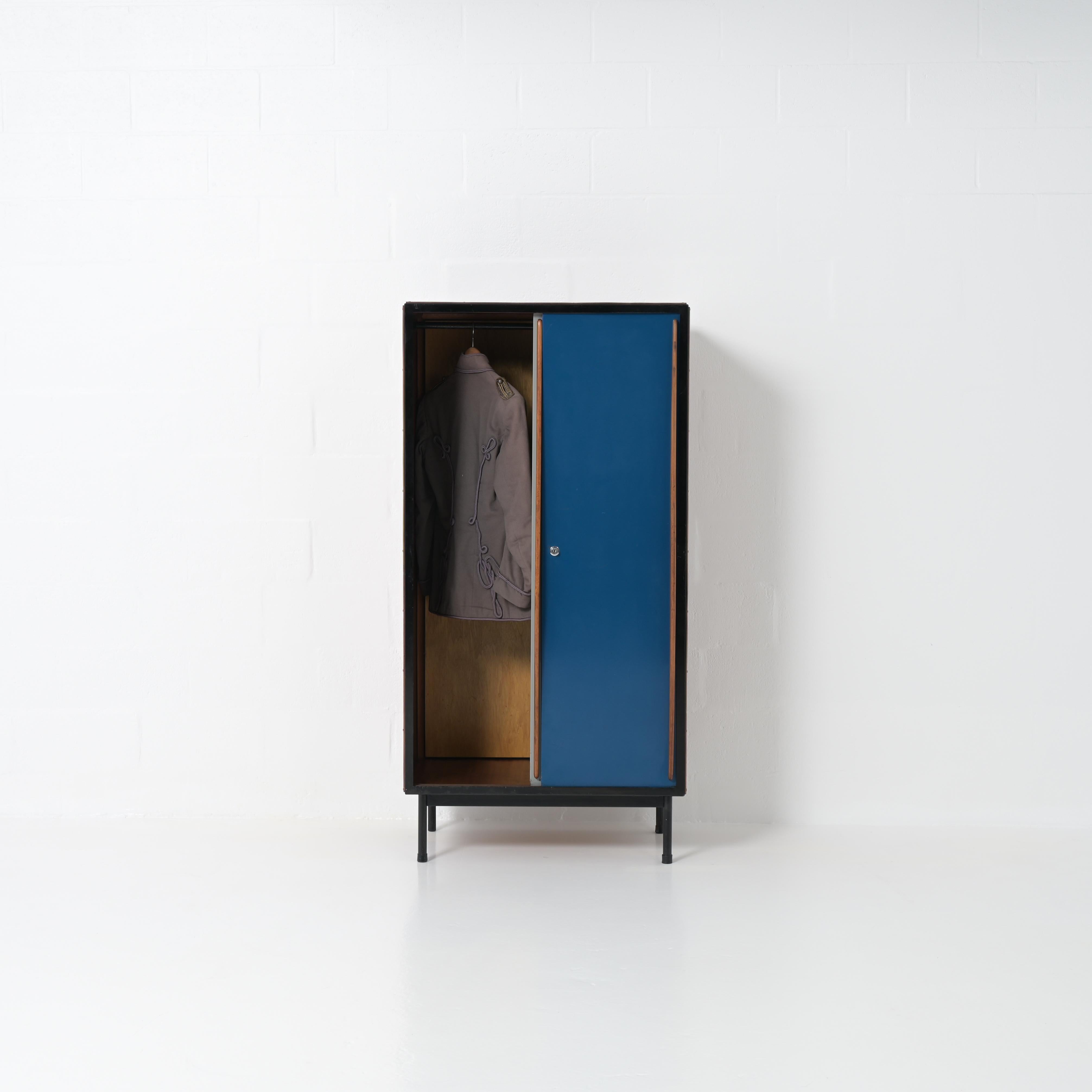 Belgian Grey and blue wardrobe by Willy Van Der Meeren for Tubax