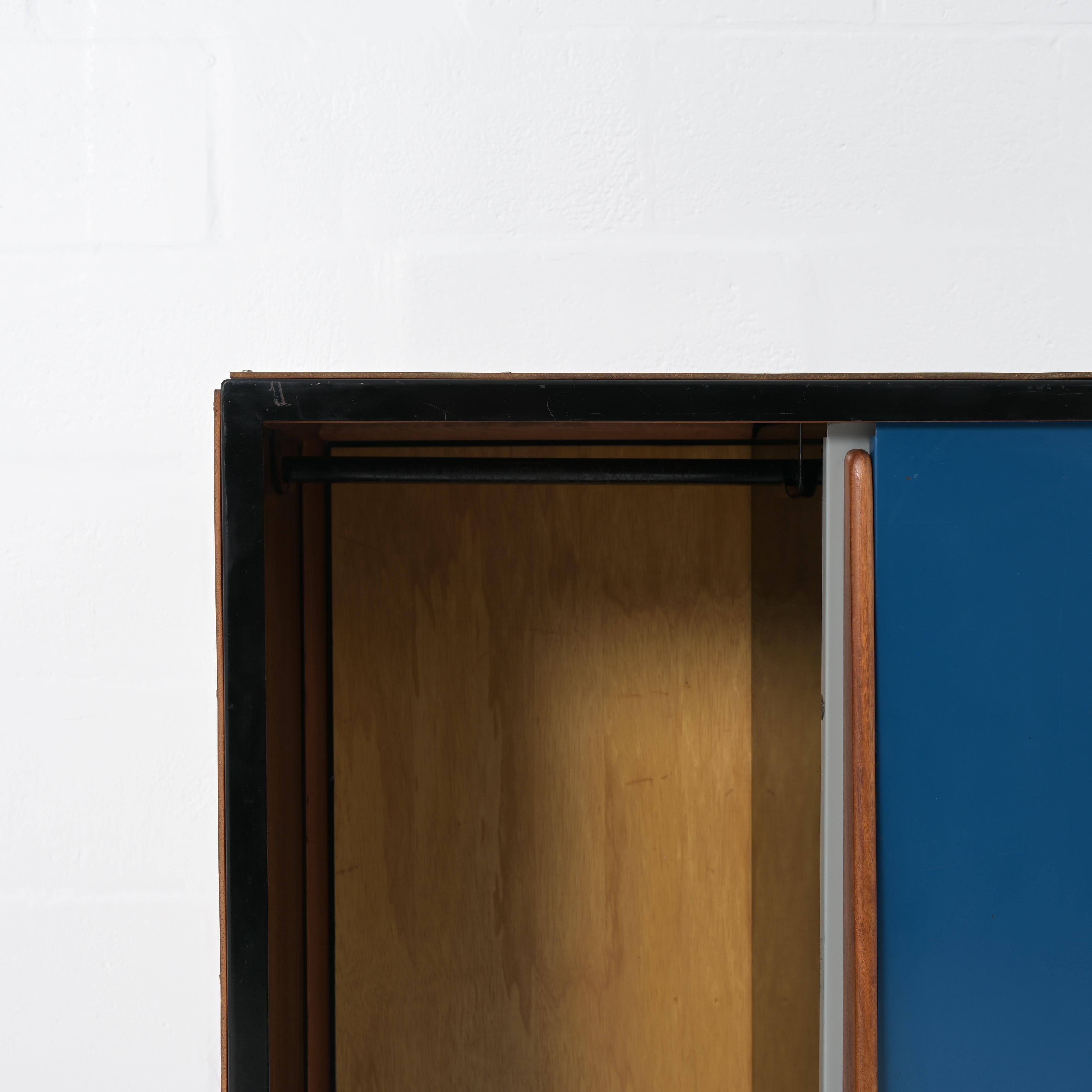 Grey and blue wardrobe by Willy Van Der Meeren for Tubax In Good Condition In Vlimmeren, BE