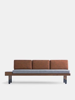 Grey and Brick Red Mid Sofa by Kann Design