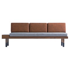 Grey and Brick Red Mid Sofa by Kann Design