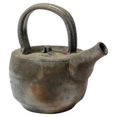 Graue und braune Teekanne aus Keramik von Eric Astoul La Borne French Design, 1980