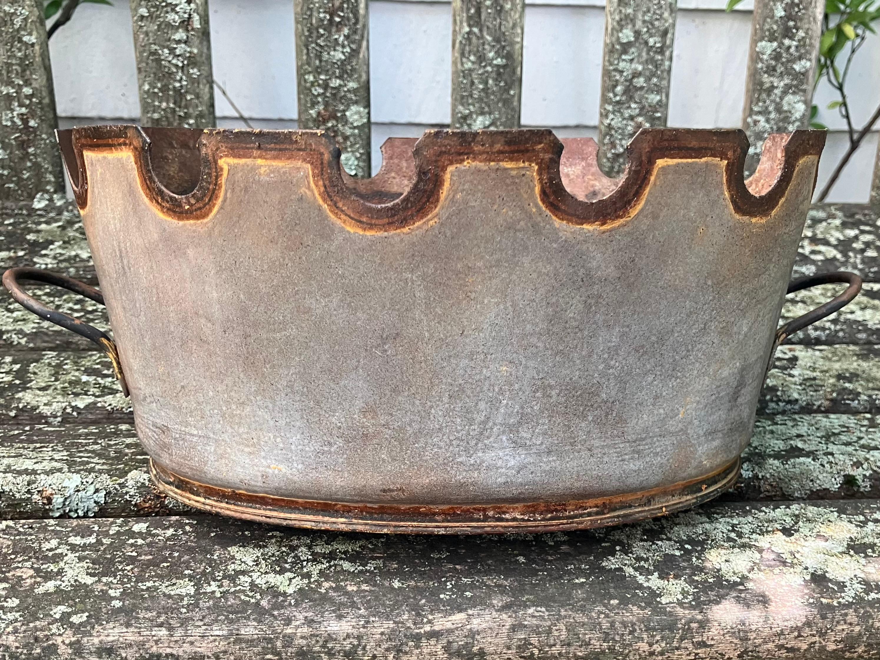 Empire Grey and Gilt Montieth Jardiniere Cachepot For Sale