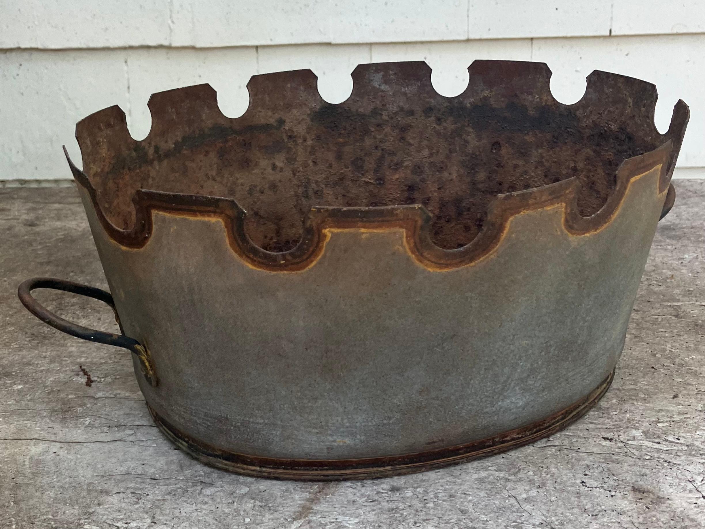 European Grey and Gilt Montieth Jardiniere Cachepot For Sale