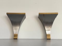 Grey and Gold metal Pair of Sconces by Art-Line, 1980s, Germany