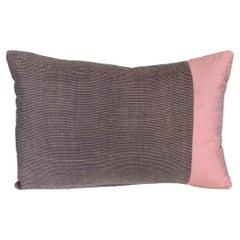 Grey and Lavender Silk Lumbar Decorative Pillow