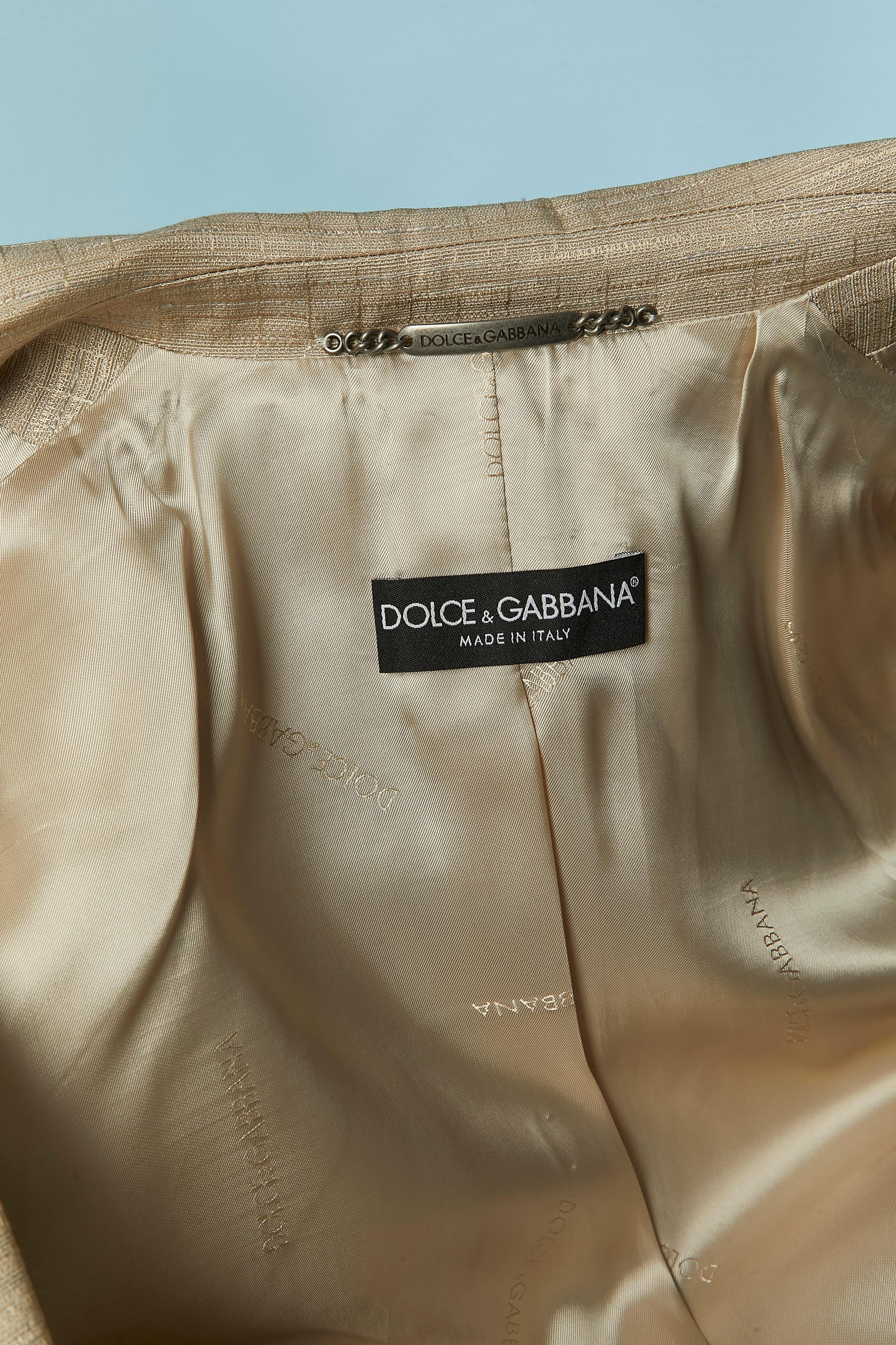 Traje pantalón gris y oro pálido DOLCE & GABBANA en venta 5