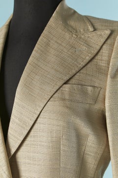 Grey and pale gold trouser pant suit DOLCE & GABBANA